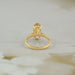 back view of old mine moval yellow diamond hidden halo engagement ring