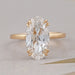 front view of old mine moval diamond double prong engagement ring