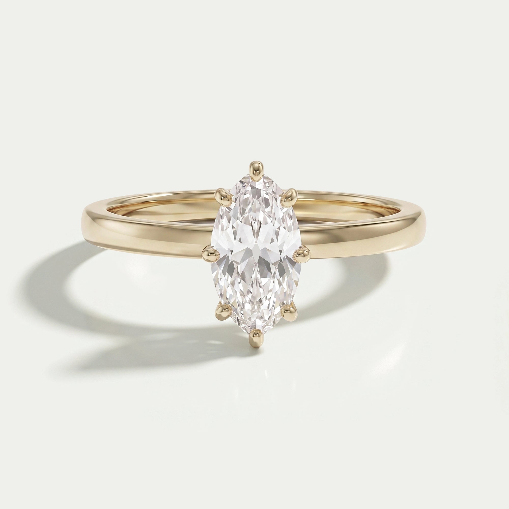 Old Mine Moval Cut Solitaire Engagement Ring