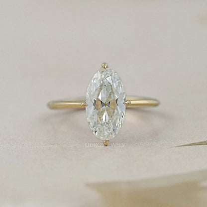 Old Mine Moval Lab Diamond Solitaire Engagement Ring Ring