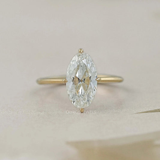 Old Mine Moval Lab Diamond Solitaire Engagement Ring Ring