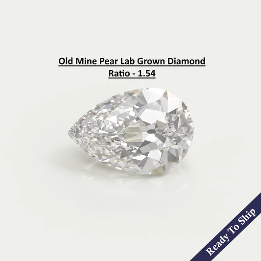 Old Mine Pear Cut Lab Grown Loose Diamond Loose