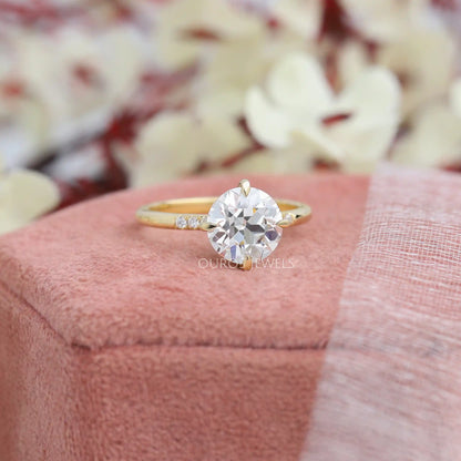 Old European Round Cut Diamond Engagement Ring Rings