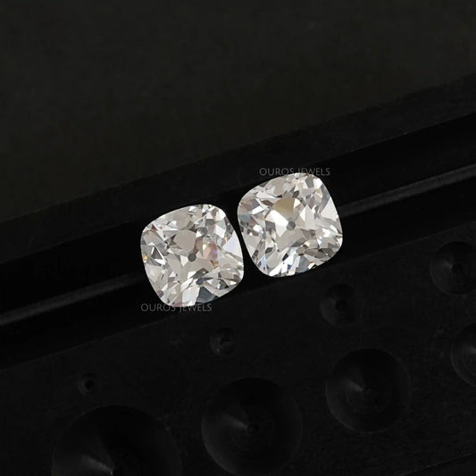 Old Mine Cushion Cut Lab Grown Diamond For Pair Loose