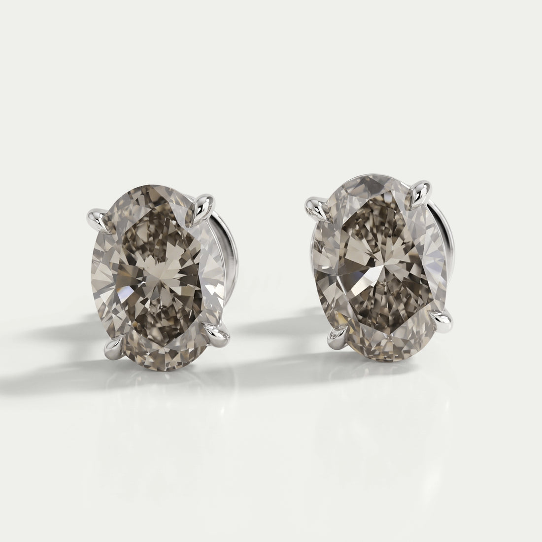 Olive Oval Cut Solitaire Stud Earrings Earring