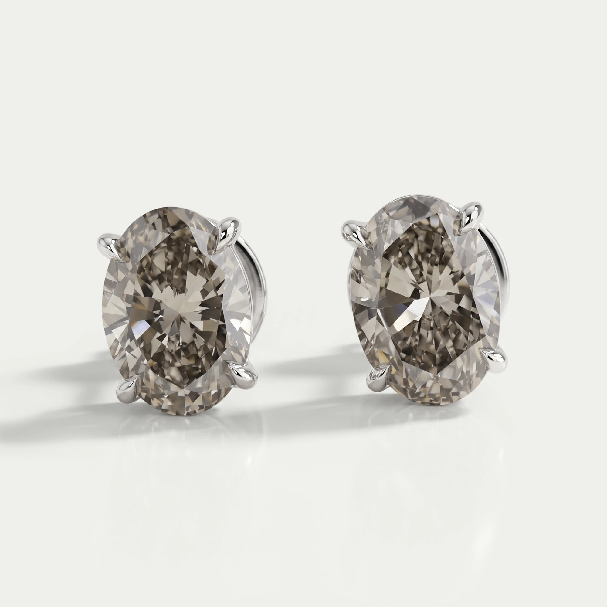 Olive Oval Cut Solitaire Stud Earrings Earring