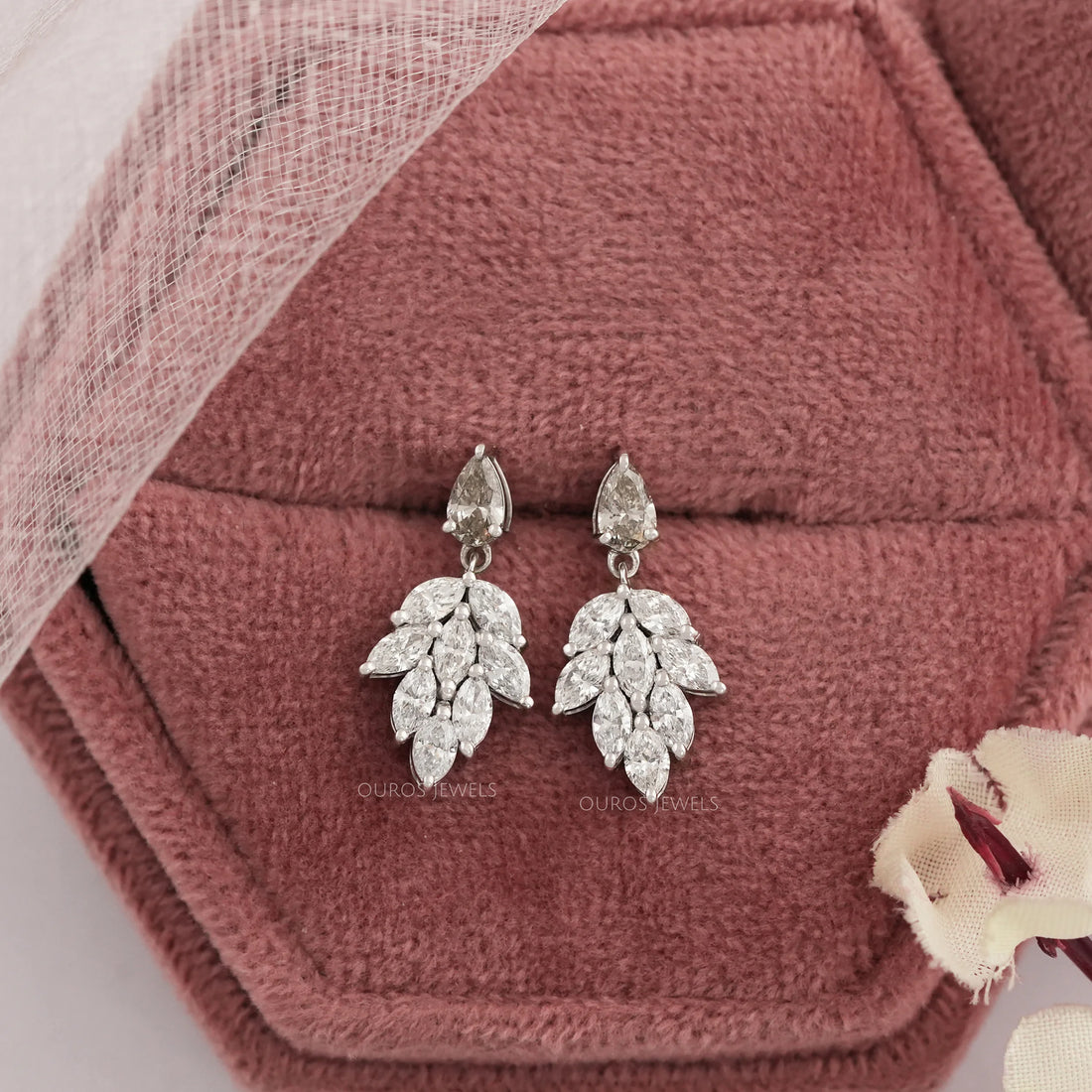 Olive Pear And Marquise Cut Drop Dangle Earring