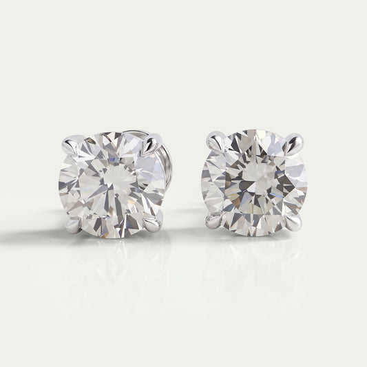 Boucles d'oreilles à tige avec diamants de laboratoire taille ronde olive
