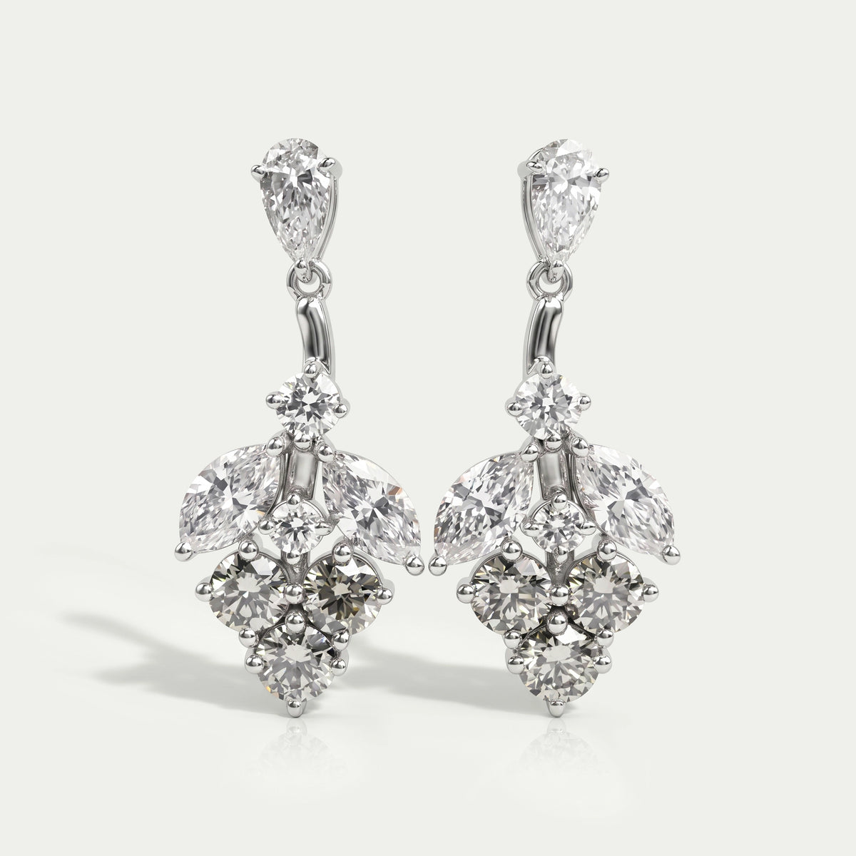 Olive Round Shape Cluster Diamond Earrings Earrings