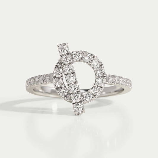 Open Circle Round Diamond Loop Engagement Ring