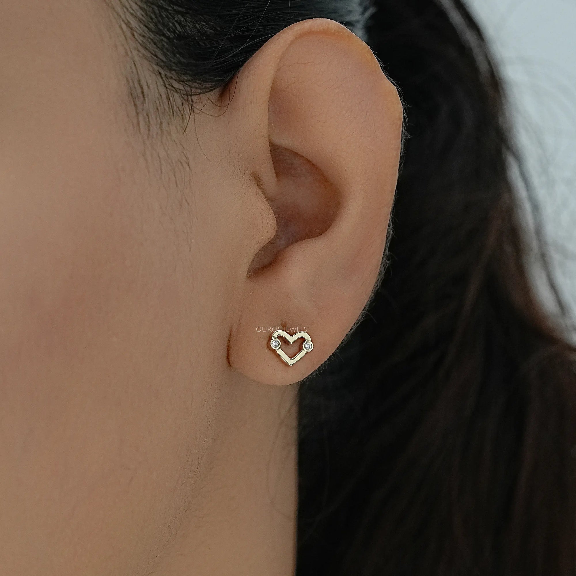 Open Heart Shape Stud Earrings Earring