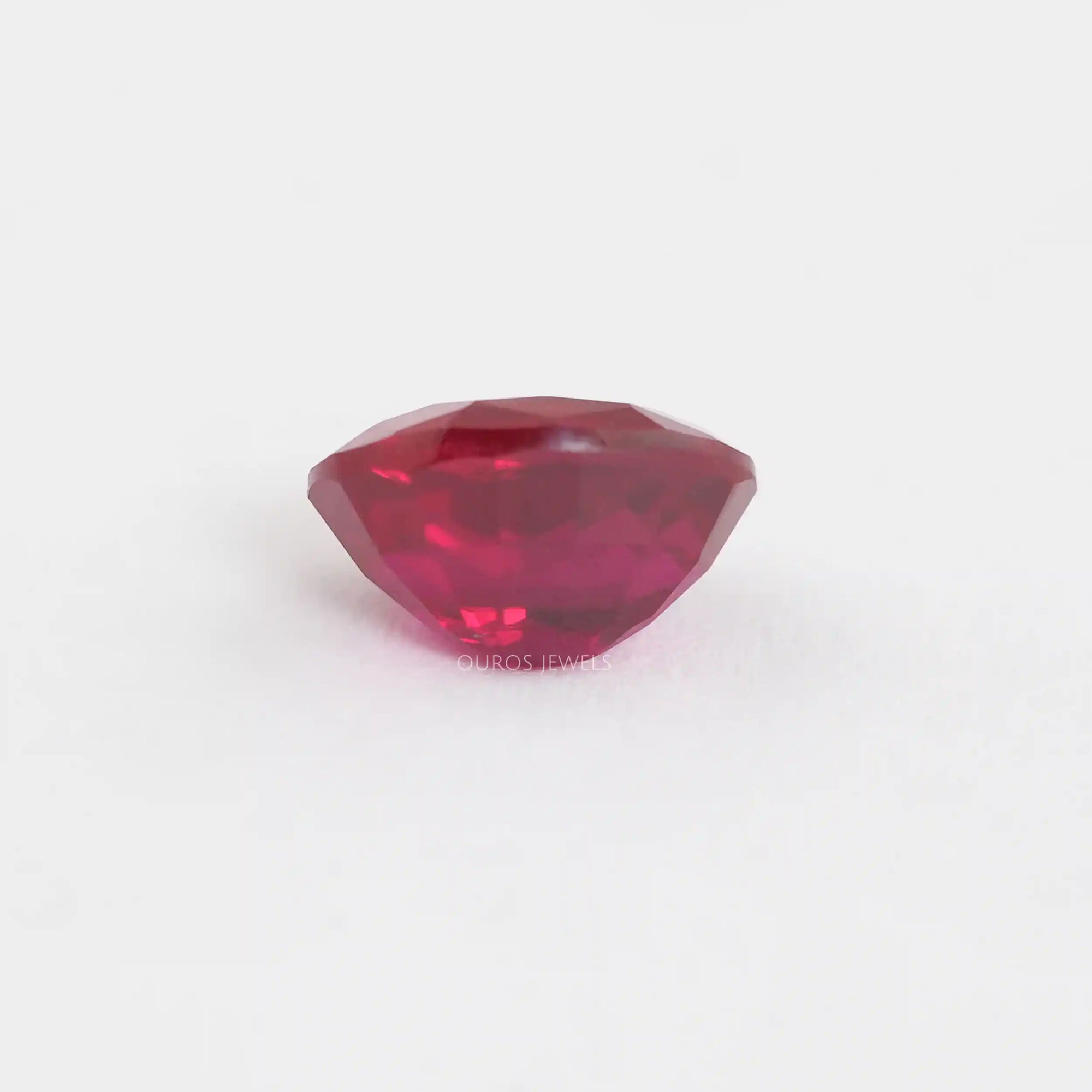 Zambian Ruby Oval Cut Gemstone With IGI Certified Diamond