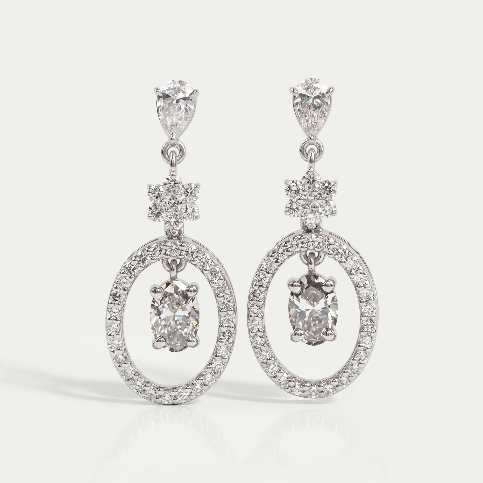Oval Cut Lab Diamond Drop Earrings Earrings
