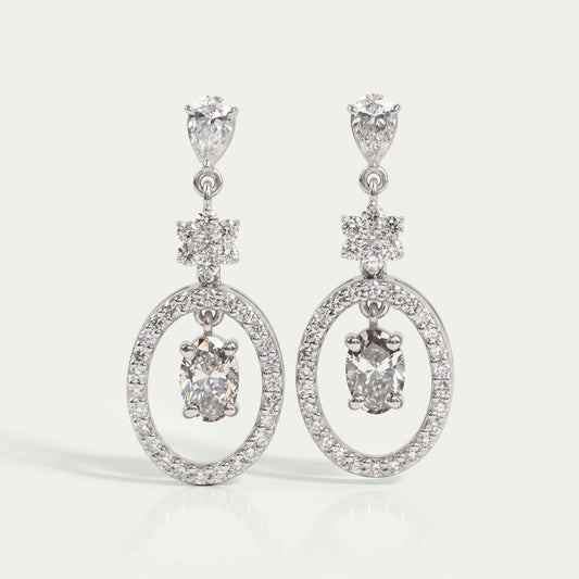 Oval Cut Lab Diamond Drop Earrings Earrings
