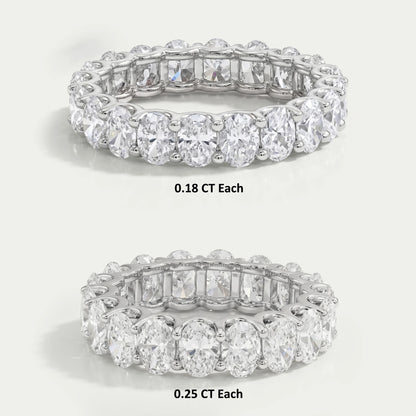 Oval Cut Lab Grown Diamond Eternity Band Rings