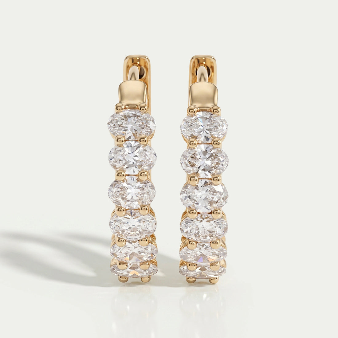 East West Oval Lab Grown Diamond Hoop Earrings Earrings
