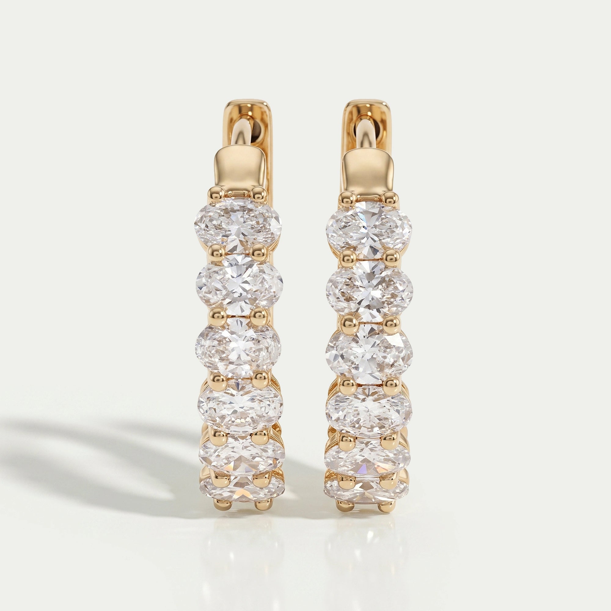 East West Oval Lab Grown Diamond Hoop Earrings Earrings