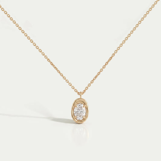 Oval Lab Diamond Molten Heirloom Pendant