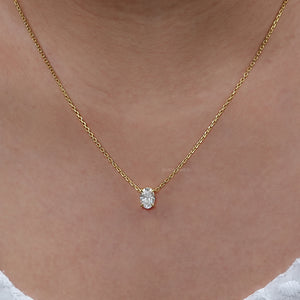 Oval Cut Lab Diamond Solitaire Pendant