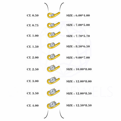 Oval Cut Solitaire Curved Engagement Ring Ring