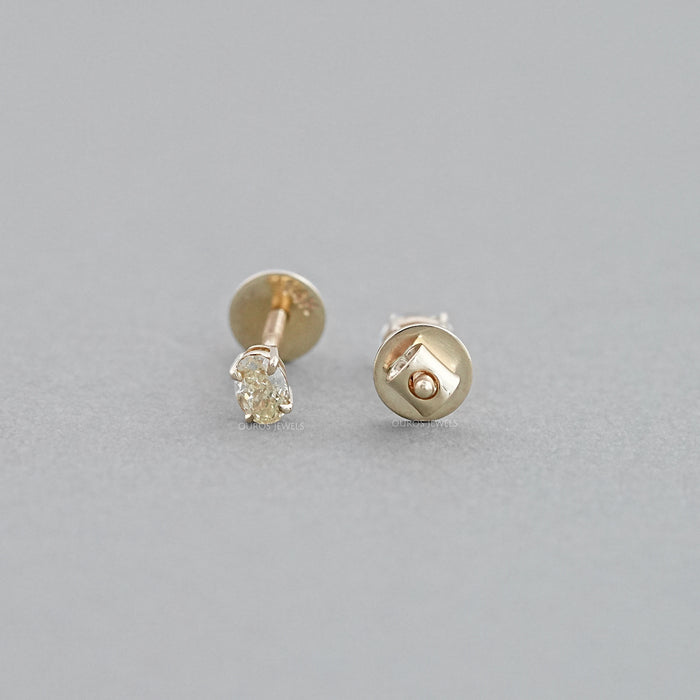 Yellow Oval lab Diamond Stud Earrings
