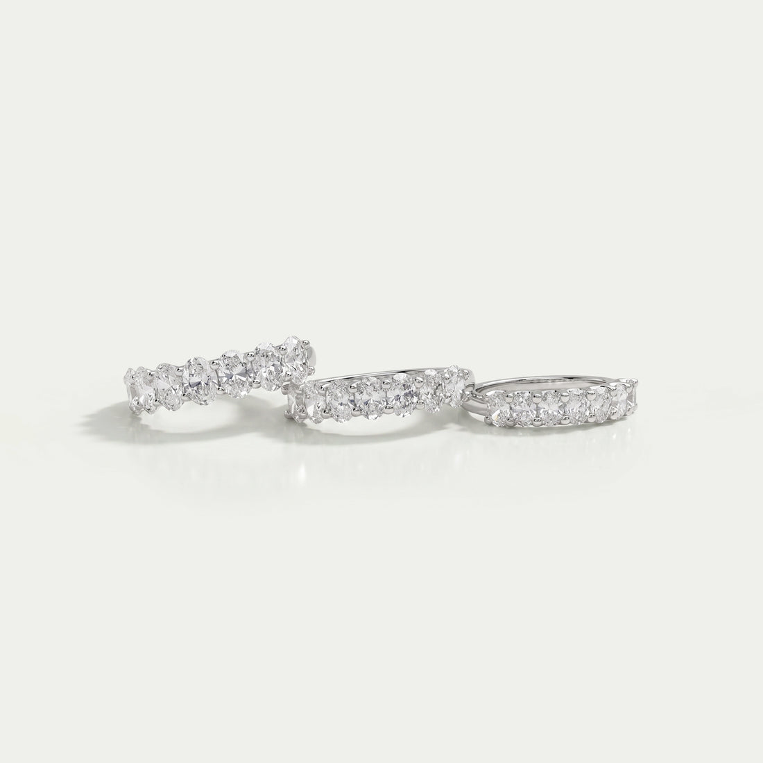 Oval Cut Lab Grown Diamond Seven Stone Anniversary Ring Rings