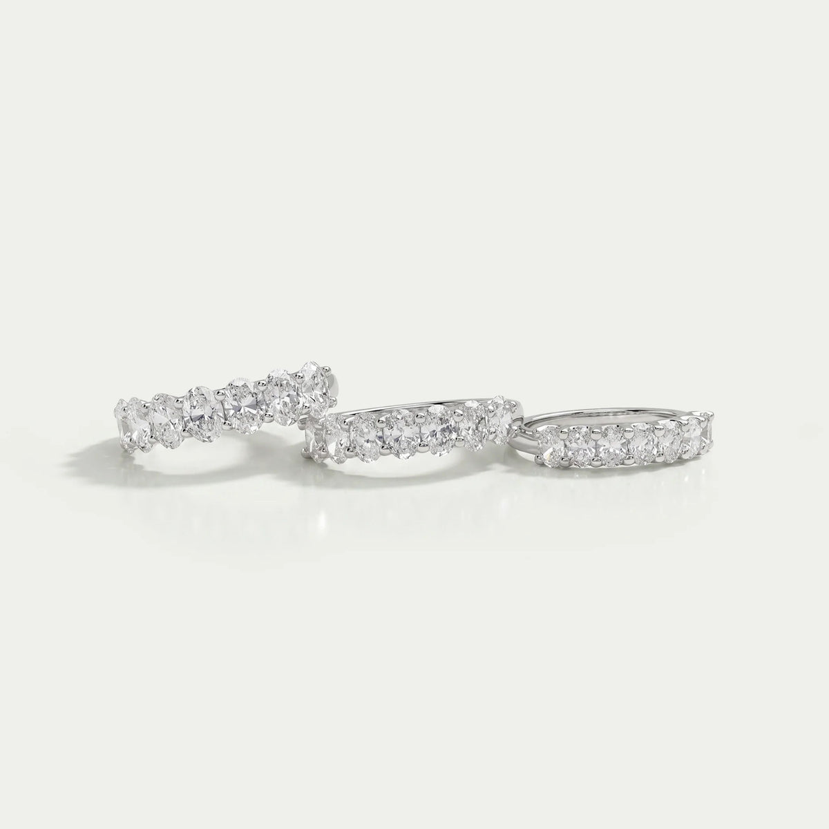 Oval Cut Lab Grown Diamond Seven Stone Anniversary Ring Rings