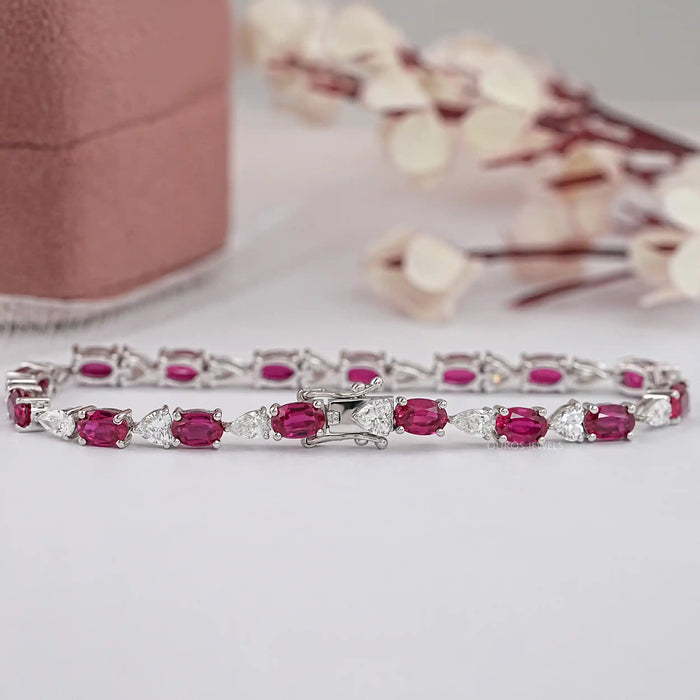 oval shape ruby bracelet 