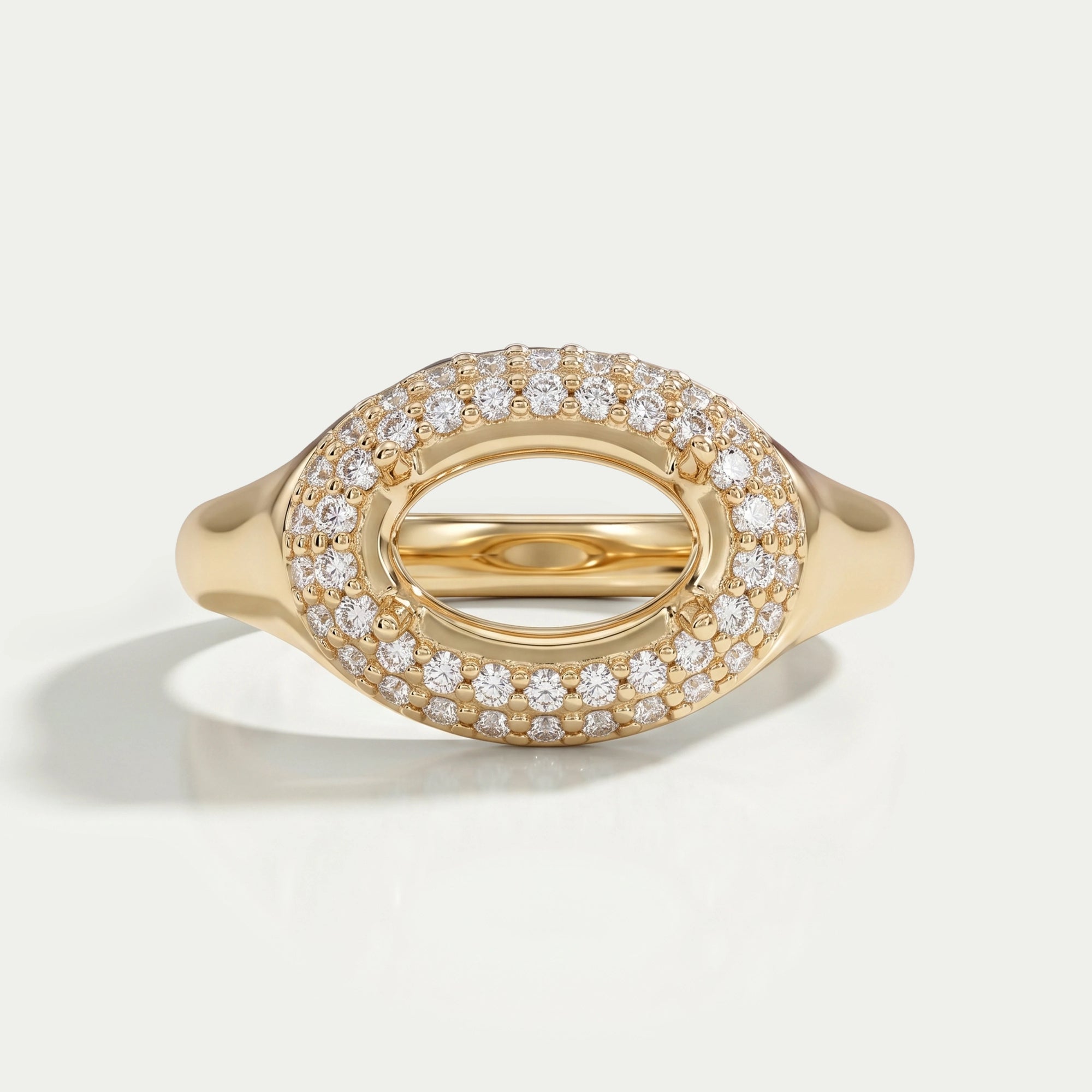 Oval Shape Double Halo Semi Mount Engagement Ring Rings