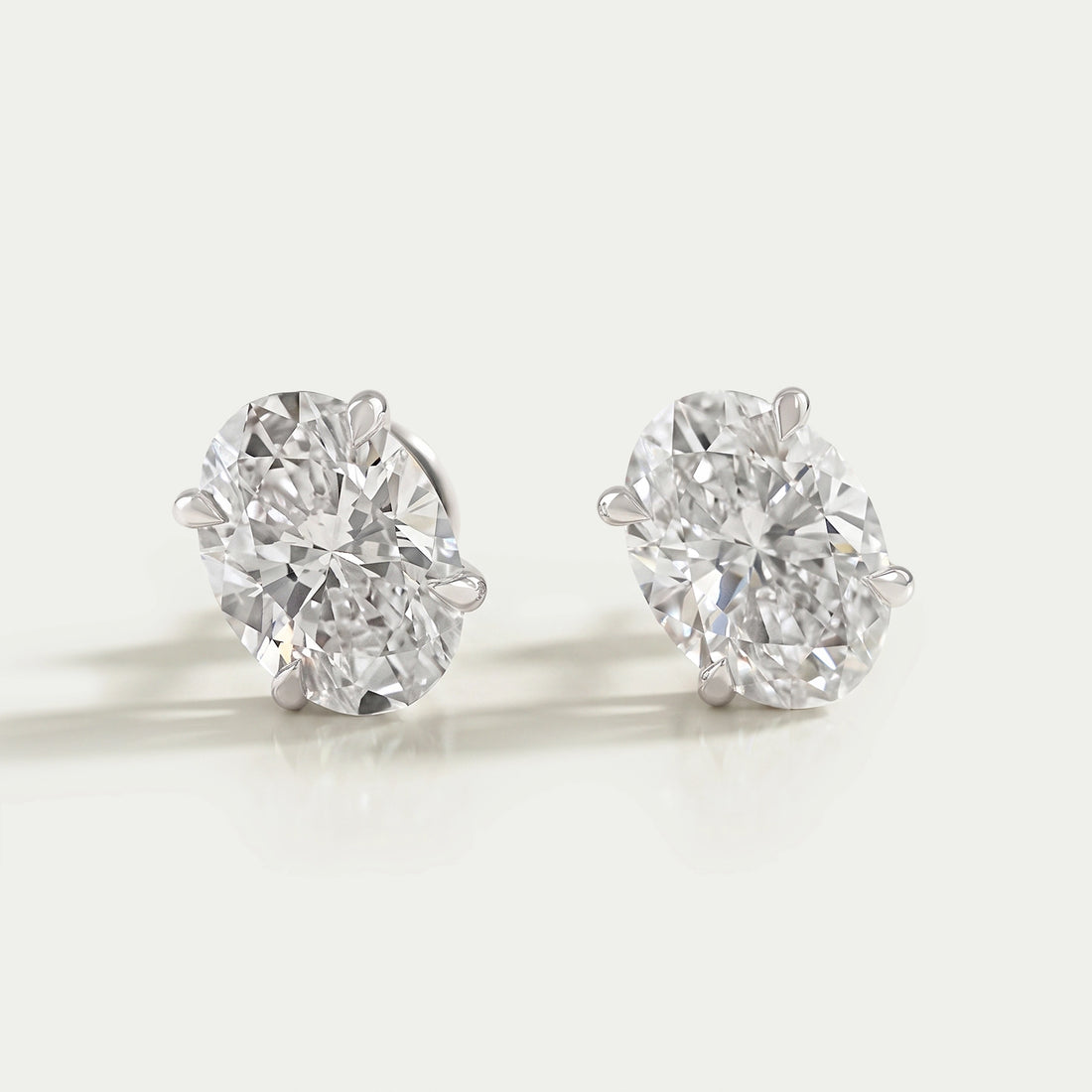 Oval Cut Lab Grown Diamond Stud Earrings Earring