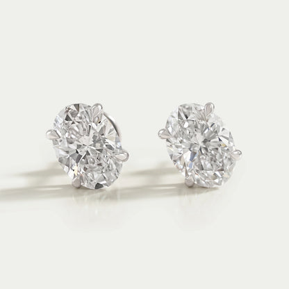 Oval Cut Lab Grown Diamond Stud Earrings Earring