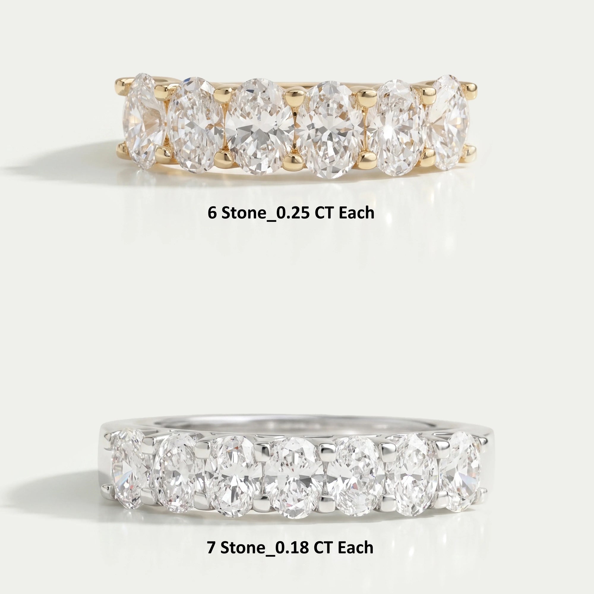 Oval Cut Lab Diamond Wedding Band Rings