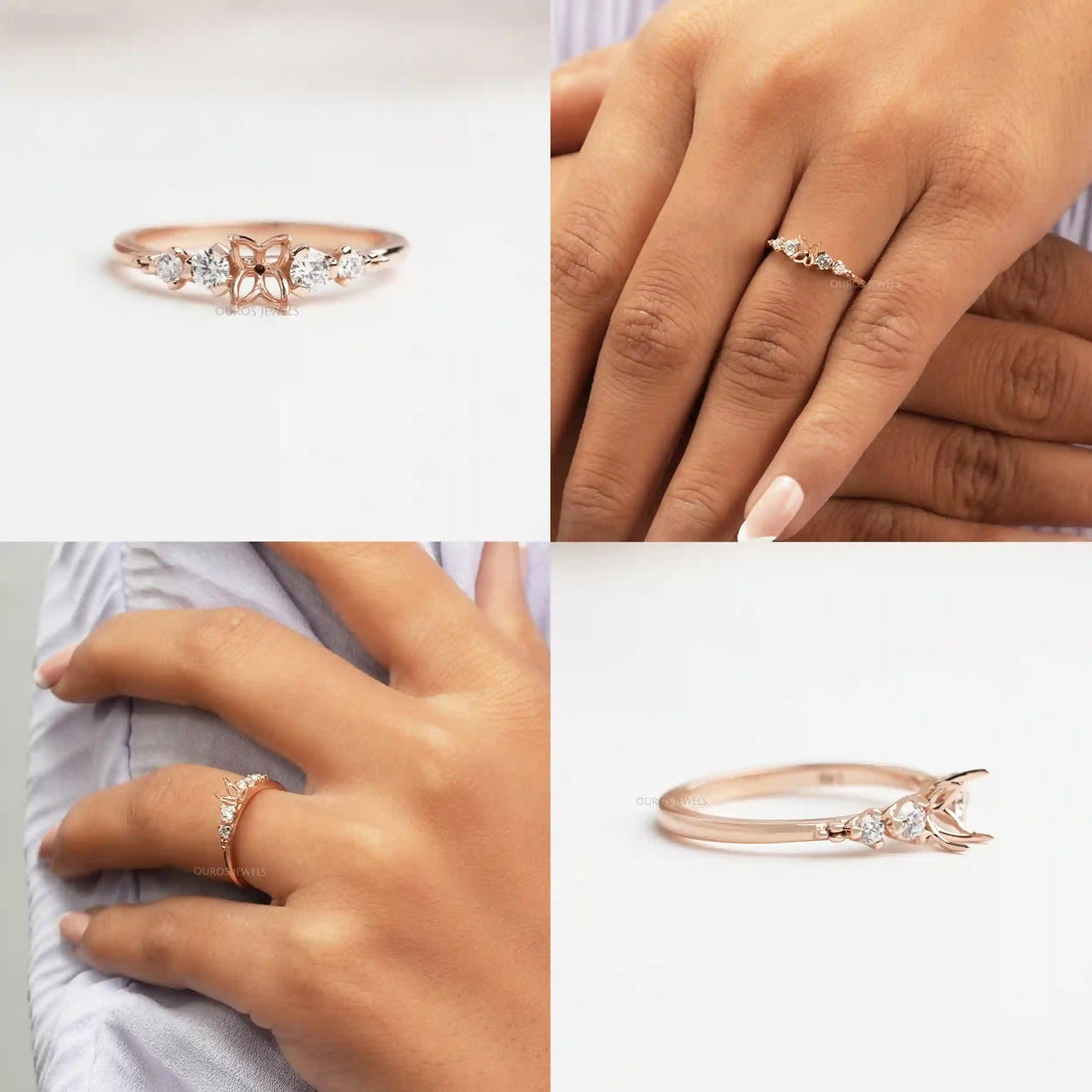 Oval Semi Mount Prong Setting Engagement Ring