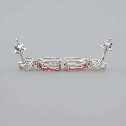 Fancy Pink Pear And Marquise Diamond Drop Earrings Earrings