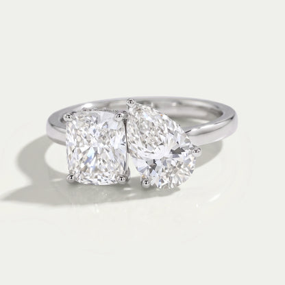 Pear And Cushion Cut Hidden Halo Toi Moi Ring Rings