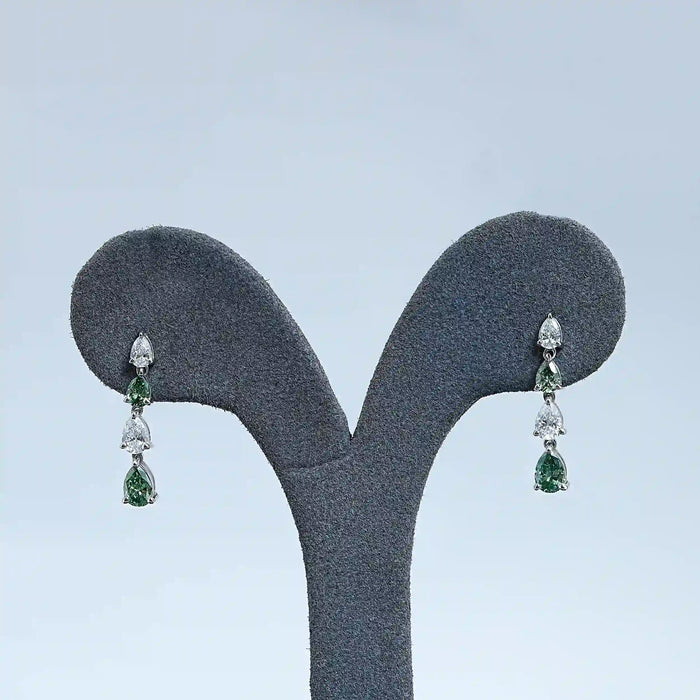 Pear Cut Lab Diamond  Dangle  Earrings