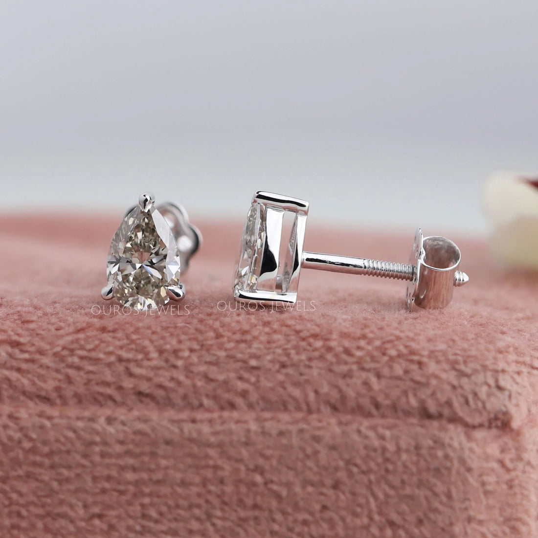 Olive Pear Diamond Stud Earrings Earring