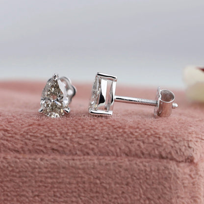 Olive Pear Diamond Stud Earrings Earring