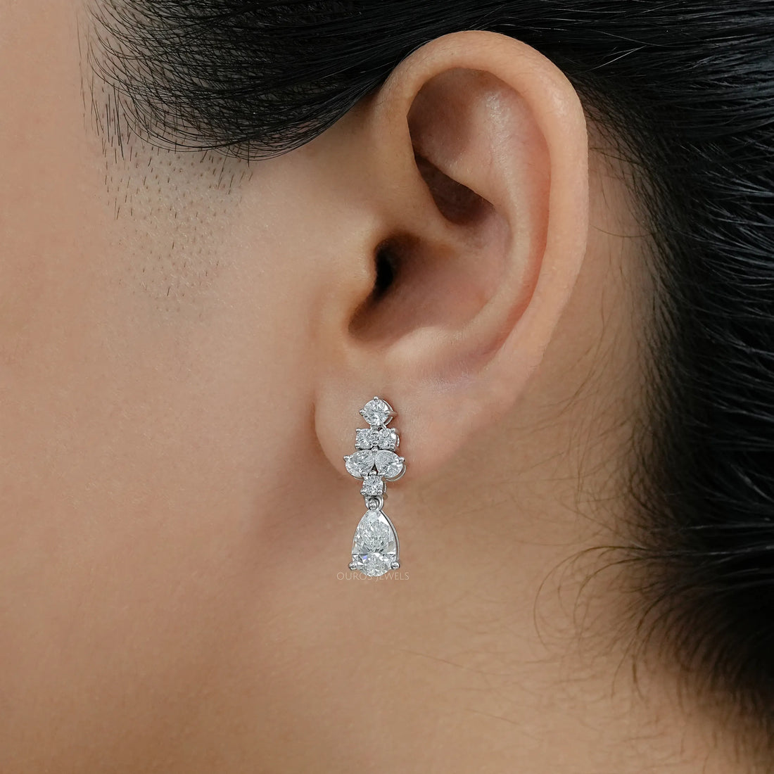 Pear Lab Grown Diamond Drop Earrings Earrings