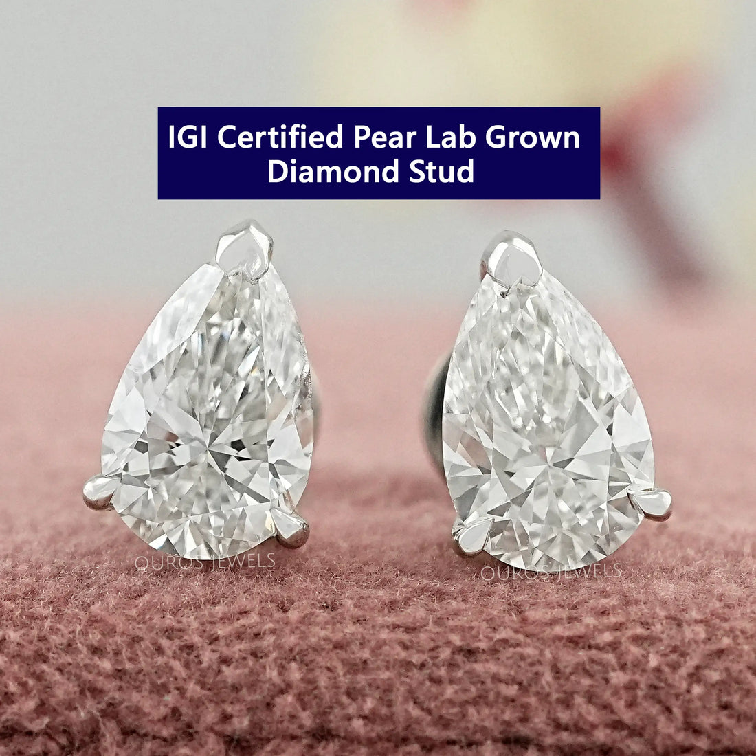 Pear Cut Lab Diamond Stud Earrings Earring
