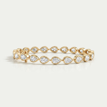 Bezel Set Pear Cut East West Set Tennis Bracelet Bracelet