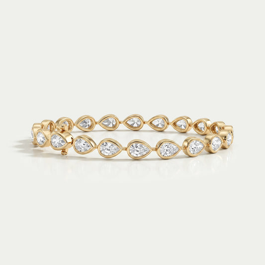 Bezel Set Pear Cut East West Set Tennis Bracelet Bracelet