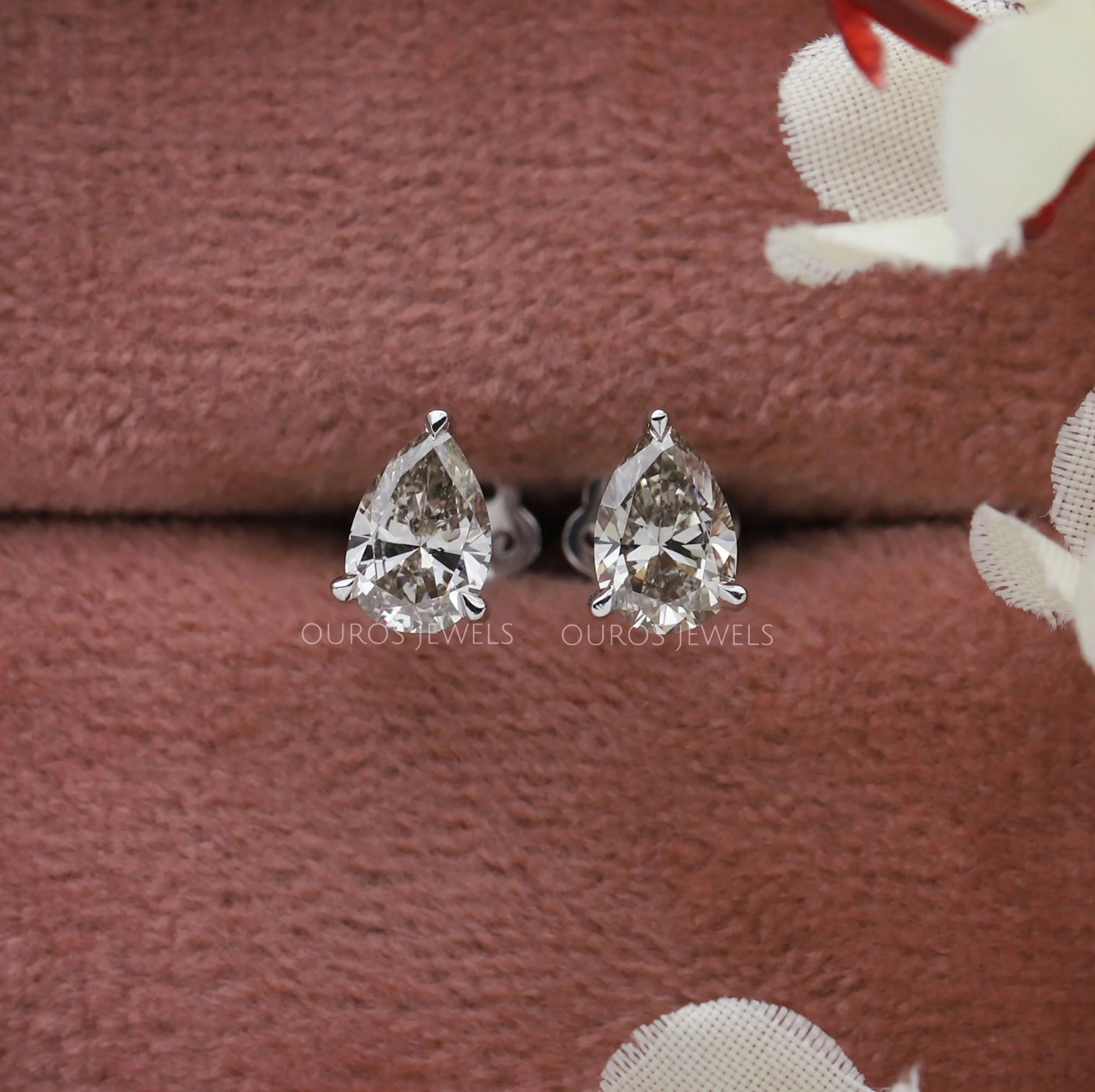 Olive Pear Diamond Stud Earrings Earring