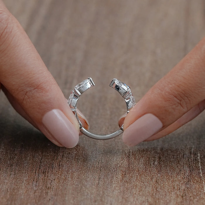 Pear Lab Diamond Open Cuff Wedding Band