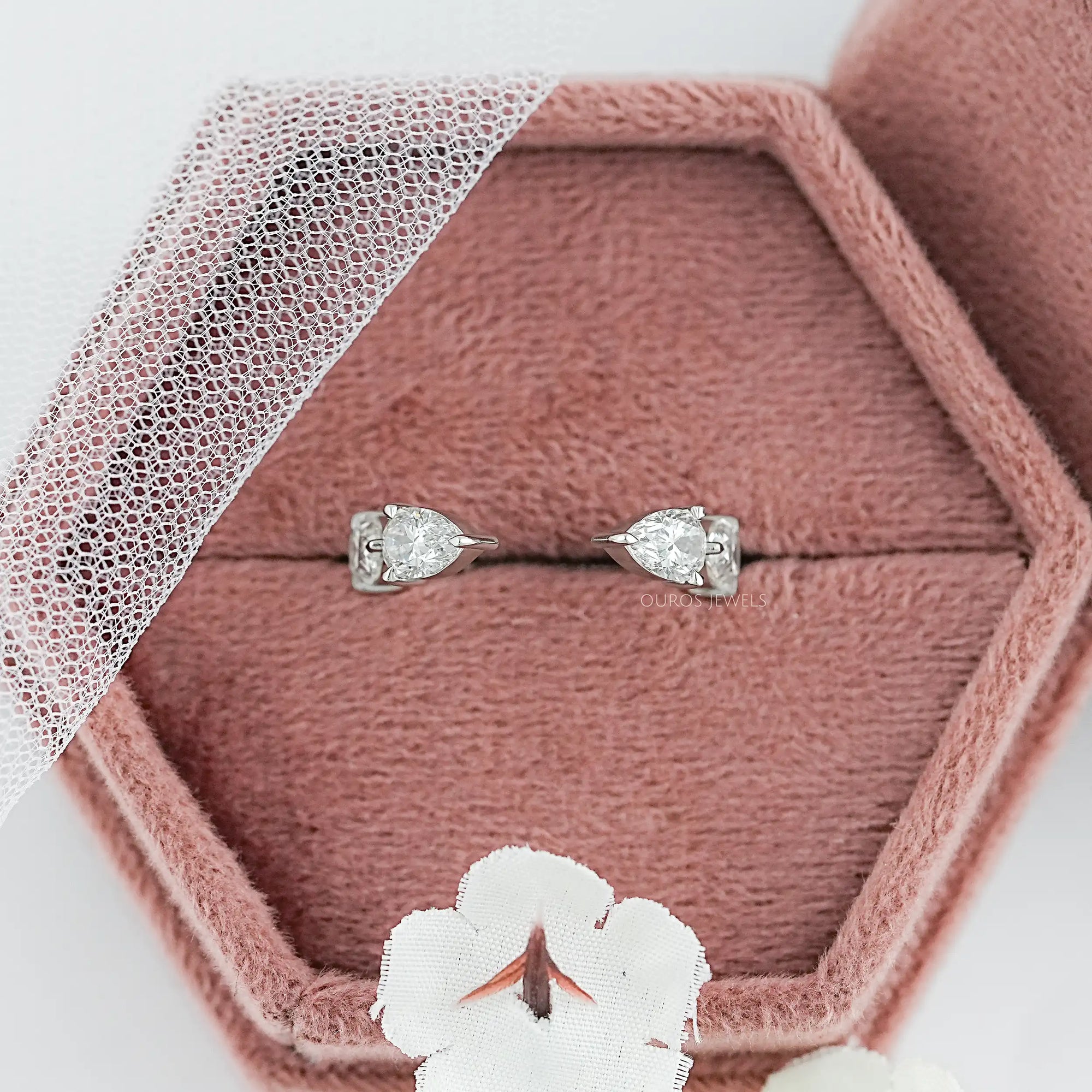 Pear Lab Diamond Open Cuff Wedding Band Rings