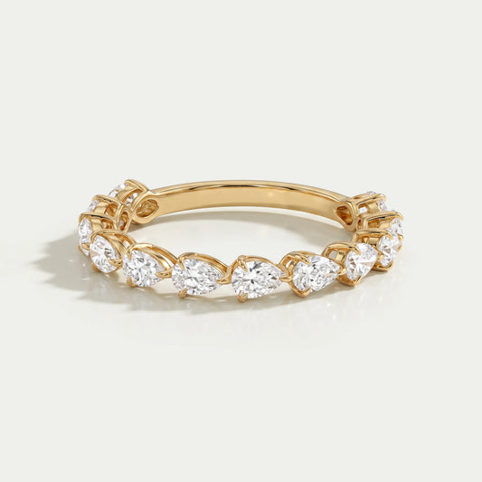 Pear Cut Lab Grown Diamond Half Eternity Band
