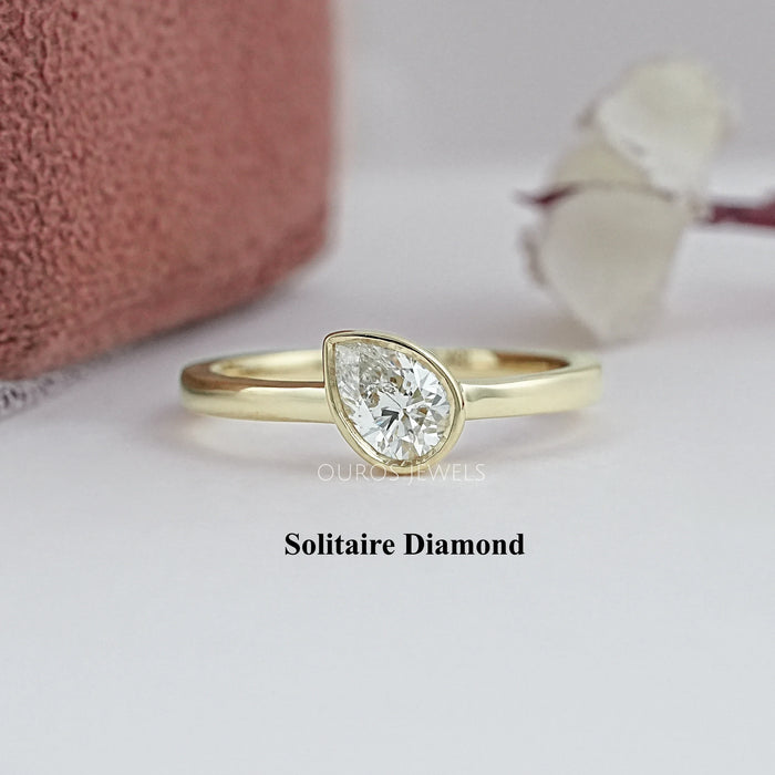 Bezel Set Lab Diamond Solitaire With Accent Ring