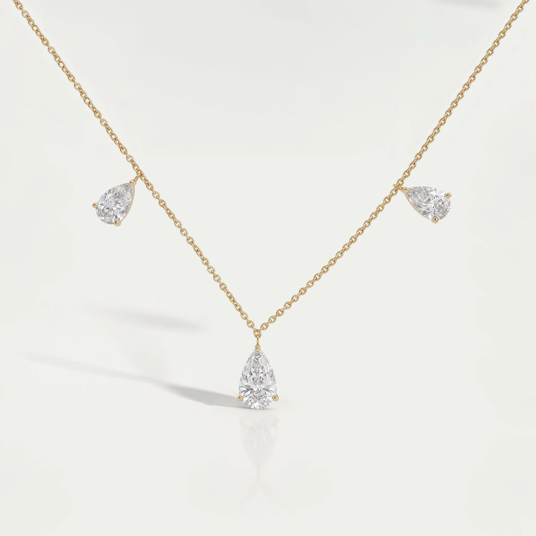 Pear Lab Grown Diamond Station Style Necklace Necklaces