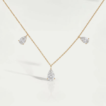 Pear Lab Grown Diamond Station Style Necklace Necklaces