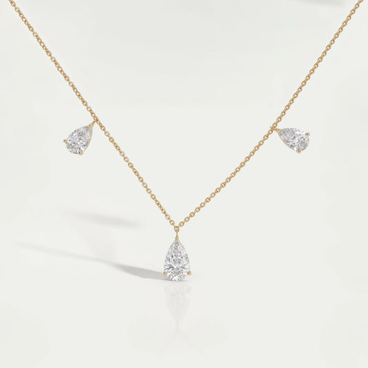 Pear Lab Grown Diamond Station Style Necklace Necklaces